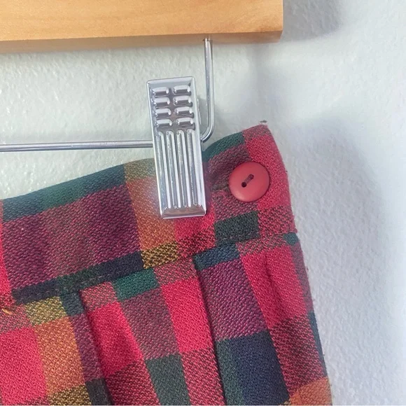 Vintage plaid pleated mini skirt women’s medium preppy collegiate dark academia - Picture 3 of 7